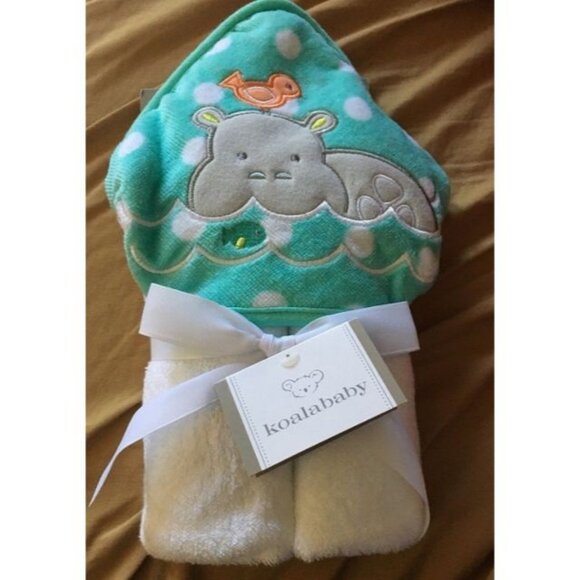 Koala Baby Hippo Hooded Towel - NWT - Picture 2 of 4